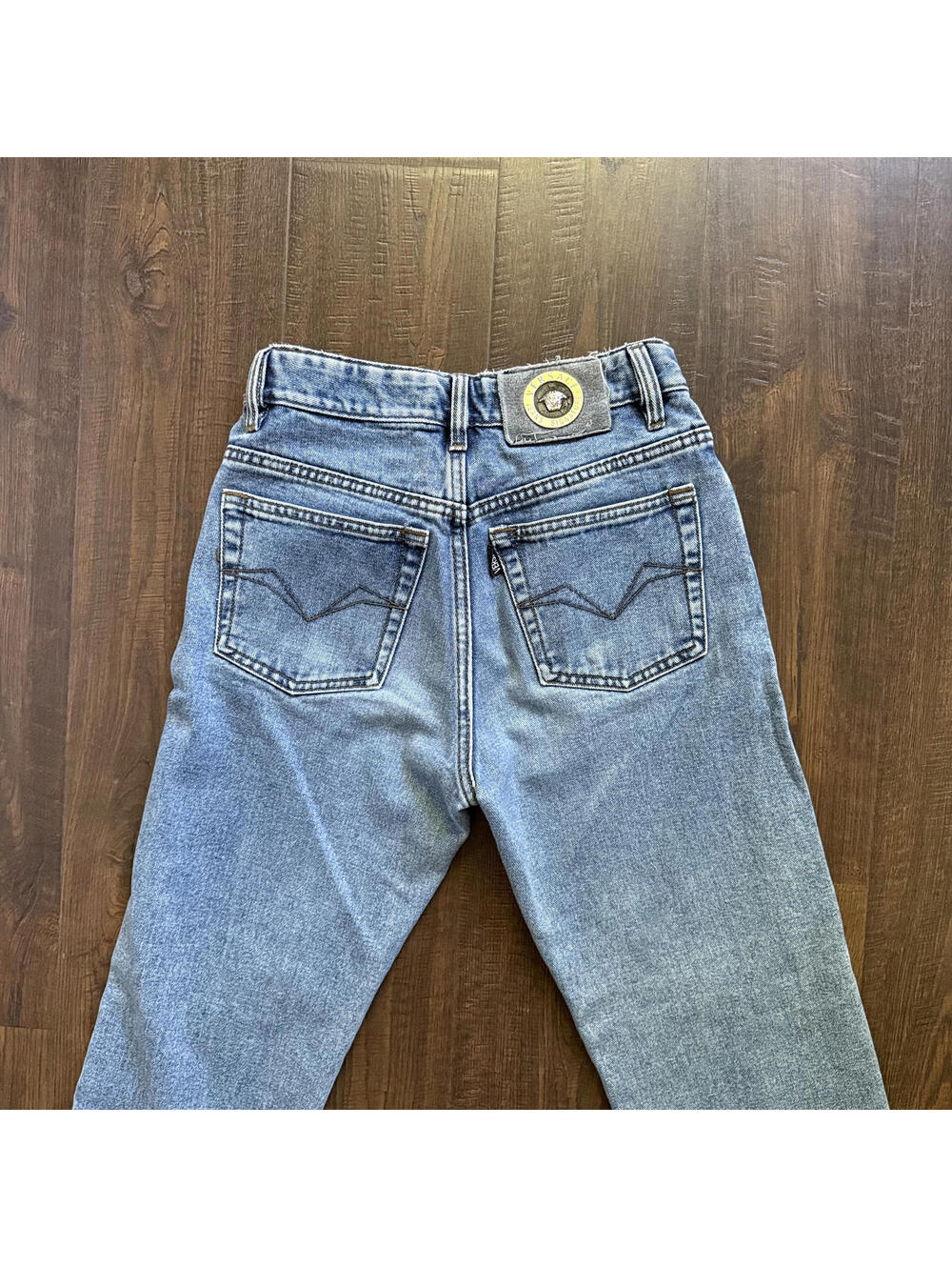 Vintage 90s Versace Jeans 26x28 High Waist Lightwash Tapered Leg